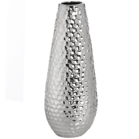 large-silver-ceramic-bulb-vase-in-dimple-effect