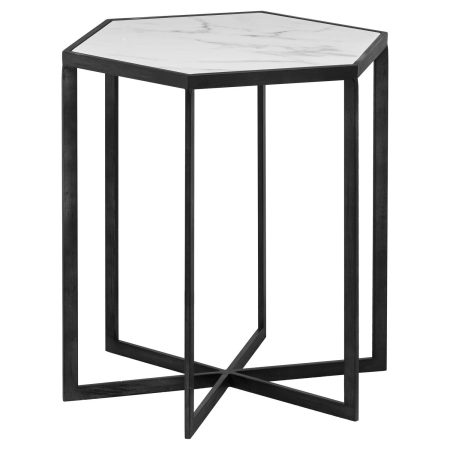 grey-and-marble-hexagonal-table