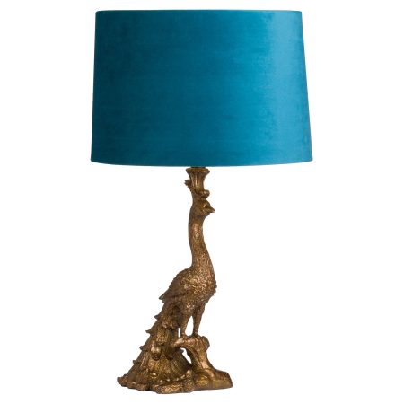 antique-gold-peacock-lamp-with-teal-velvet-shade