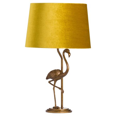 antique-gold-flamingo-lamp-with-mustard-velvet-shade