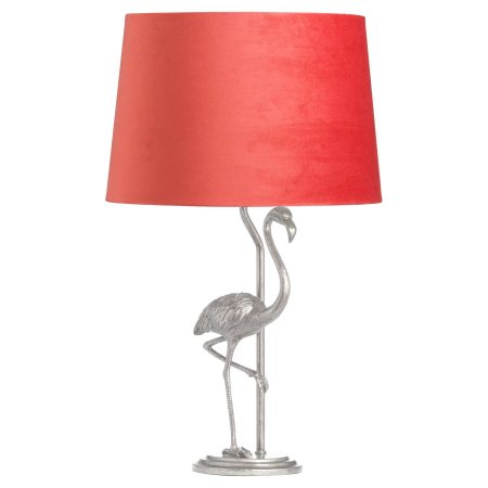 antique-silver-flamingo-lamp-with-coral-velvet-shade