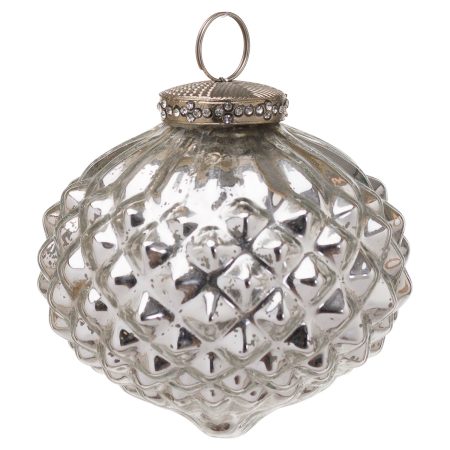 the-noel-collection-silver-textured-large-hanging-bauble