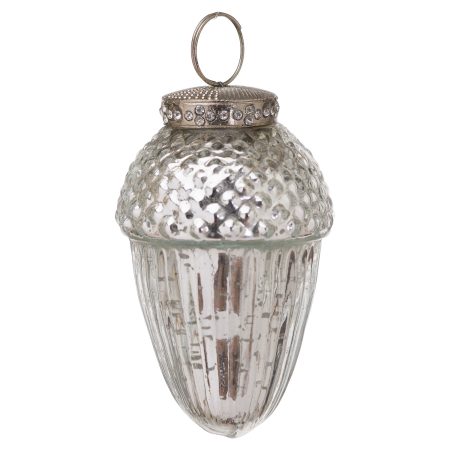 the-noel-collection-small-silver-hanging-acorn-decoration