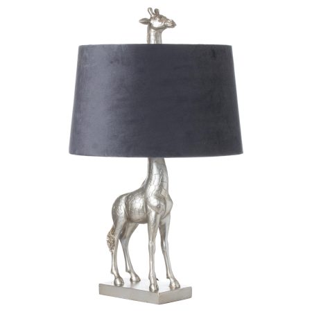 silver-giraffe-table-lamp-with-grey-velvet-shade