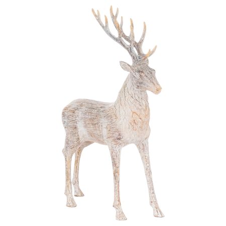 carved-wood-effect-standing-stag