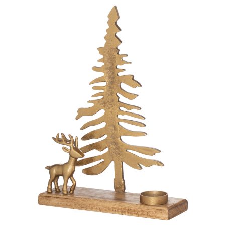 large-cast-tree-and-stag-candle-holder-ornament