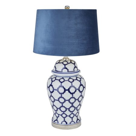 acanthus-blue-and-white-ceramic-lamp-with-blue-velvet-shade