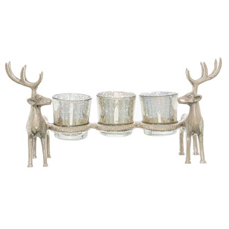 silver-stag-tripple-tealight-holders