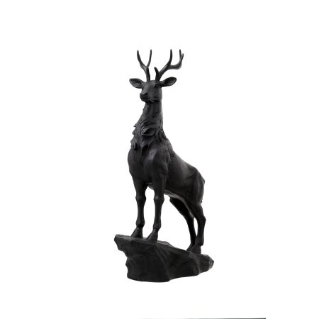 large-black-standing-stag-ornament